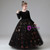 Black Tulle Sequins Long Sleeve Flower Girl Dress