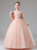 Pink Tulle Sequins Long Sleeve Butterfly Flower Girl Dress