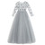 Gray Tulle Long Sleeve Butterfly Flower Girl Dress