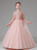Pink Tulle Sequins Scoop Neck Long Sleeve Flower Girl Dress