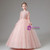 Pink Tulle Sequins Scoop Neck Long Sleeve Flower Girl Dress