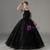 Black Tulle Appliques Beading Flower Girl Dress