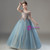 Blue Tulle Sequins Beading Flower Girl Dress