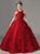 Red Ball Gown Sequins Beading Flower Girl Dress