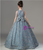 Gray Blue Ball Gown Sequins Beading Flower Girl Dress
