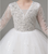 White Tulle Sequins Long Sleeve Flower Girl Dress