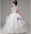 White Tulle Sequins High Neck Flower Girl Dress