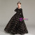 Black Sequins Long Sleeve Flower Girl Dress