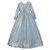 Blue Tulle Sequins Long Sleeve Bow Flower Girl Dress