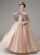 Pink Tulle Sequins Long Sleeve Bow Flower Girl Dress