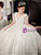 White Ball Gown Sequins Short Sleeve Flower Girl Dress