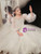 White Sequins Tulle Long Sleeve Flower Girl Dress