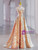 Gold Sequins Sweetheart Prom Dress