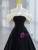 Black Velvet Off the Shoulder Pleats Prom Dress