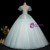 Blue Tulle V-neck Short Sleeve Flower Quinceanera Dress