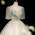 Green Tulle Short Sleeve Sequins Quinceanera Dress