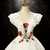 White Tulle Rose Flower Quinceanera Dress