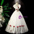 White Tulle Rose Flower Quinceanera Dress