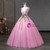 Pink Tulle Straps Flower Appliques Quinceanera Dress