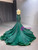 Green Mermaid Straps Beading Prom Dress