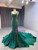 Green Mermaid Straps Beading Prom Dress