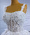 White Tulle Straps 3D Flower Wedding Dress