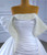 Fashion White Satin Strapless Pleats Pearls Wedding Dress