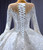 White Tulle Long Sleeve Sequins Wedding Dress