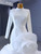 White Mermaid Long Sleeve High Neck Wedding Dress