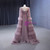 Pink Tulle Pleats Square Neck Beading Prom Dress