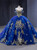 Royal Blue Tulle Spaghetti Straps Prom Dress