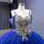 Royal Blue Tulle Spaghetti Straps Prom Dress