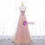 A-line Pink Sequins Puff Sleeve Prom Dress