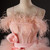 Pink Tulle Straps Feather Ball Gown Prom Dress