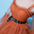 Orange Tulle Long Sleeve Tiers Prom Dress