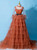 Orange Tulle Long Sleeve Tiers Prom Dress