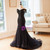 Black Mermaid Tulle Off the Shoulder Beading Prom Dress