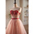 Pink Tulle Strapless Beading Sequins Prom Dress