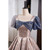 Ball Gown Square Puff Sleeve Prom Dress