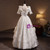 White Satin Short Sleeve Bow Wedding Dress
