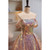 Champagne Sequins Strapless Prom Dress With Train