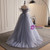 Gray Tulle Off the Shoulder Beading Off the Shoulder Prom Dress