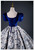 Royal Blue Velvet Short Sleeve Quinceanera Dress