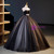 Black Tulle Sequins Sweetheart Pleats Crystal Quinceanera Dress