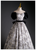 Silver Gray Ball Gown Black Velvet Short Sleeve Quinceanera Dress