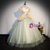 Green Tulle Sequins Off the Shoulder Pleats Quinceanera Dress