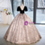 Black Velvet Short Sleeve Quinceanera Dress