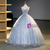 Blue Tulle Spaghetti Straps Embroidery Quinceanera Dress