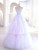 Light Purple Tulle Strapless Pleats Beading Prom Dress