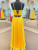 Yellow Two Piece Spaghetti Straps Prom Dress